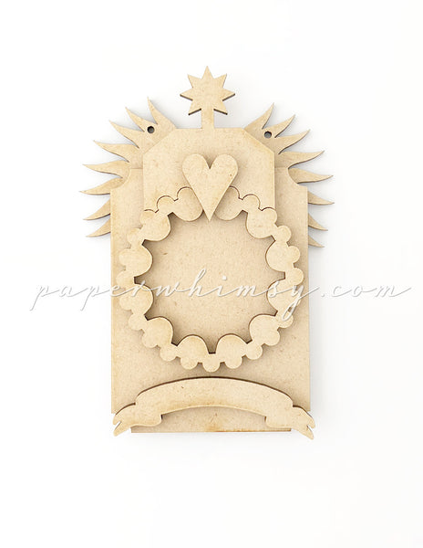 Odd Ornament - Winged Heart Star - paperwhimsy