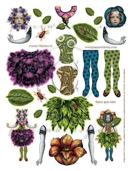 Fower Flaerie 001 PRINTED - paperwhimsy