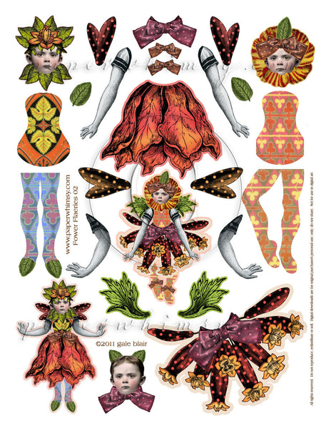 Fower Flaerie 002 PRINTED - paperwhimsy