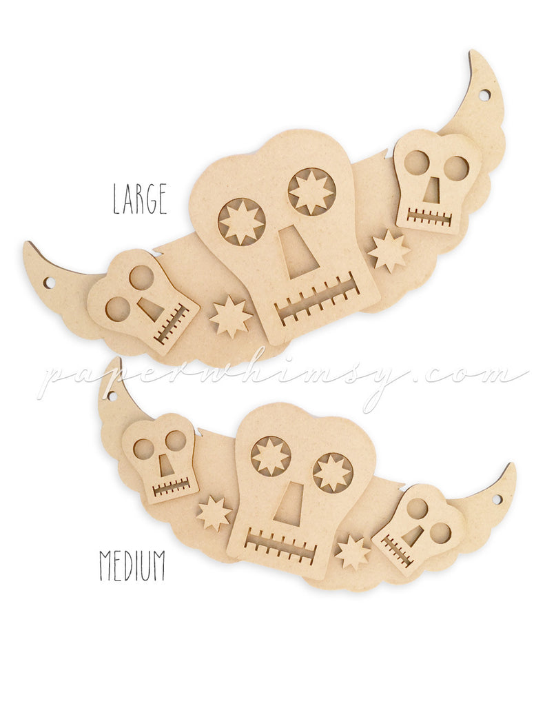 Curious Winged Skelly - paperwhimsy