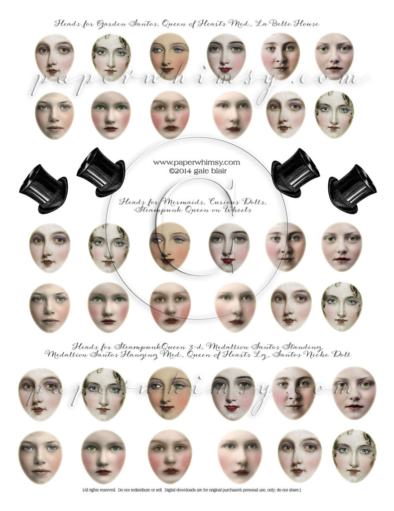 Faces Sheet PDF - paperwhimsy