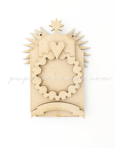 Odd Ornament - Winged Heart Star - paperwhimsy