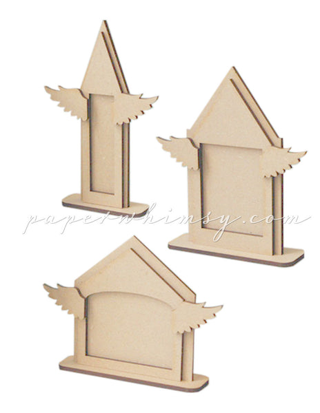 Winged House Trio - paperwhimsy