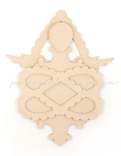 Crossed Hearts Angel - paperwhimsy