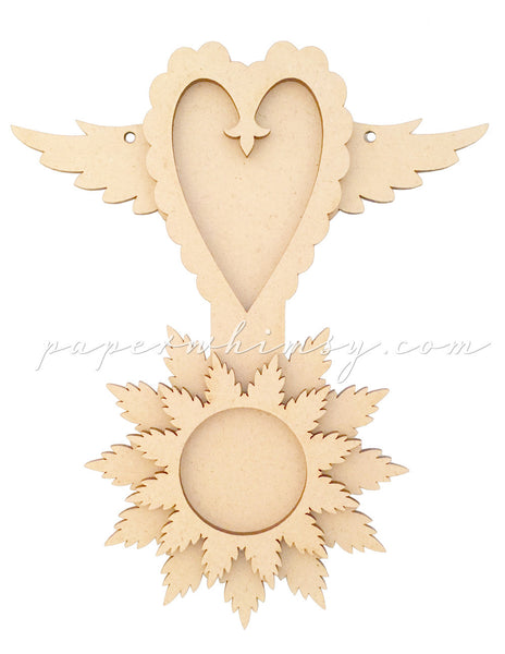 Curious Feather Heart - paperwhimsy