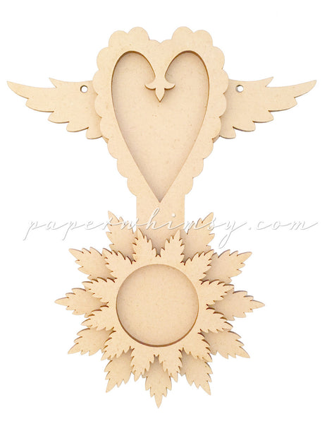 Curious Feather Heart - paperwhimsy