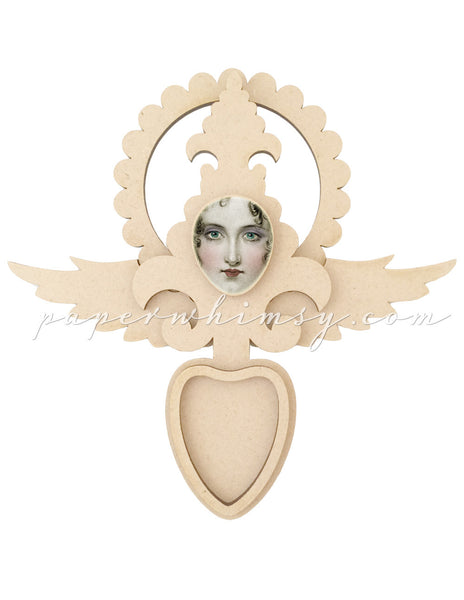 Angel Ex Voto Medallion - paperwhimsy