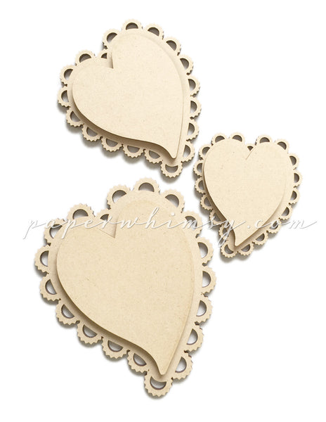 Fancy Heart Trio - paperwhimsy