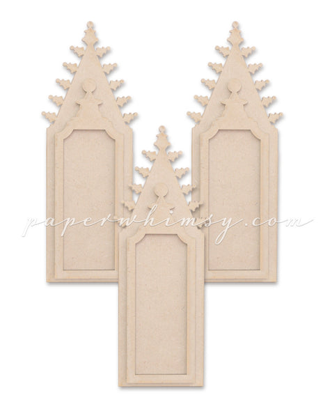 Gothic Window Trio - paperwhimsy