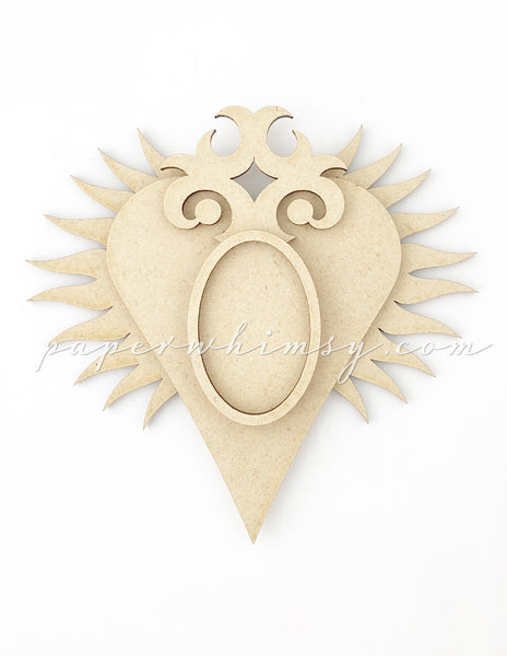 Odd Heart Medallion No.2 - paperwhimsy