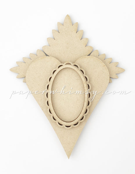 Odd Heart Medallion No.1 - paperwhimsy