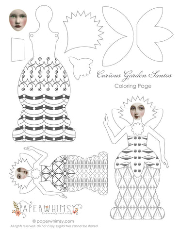 Garden Santos Coloring Pages - paperwhimsy