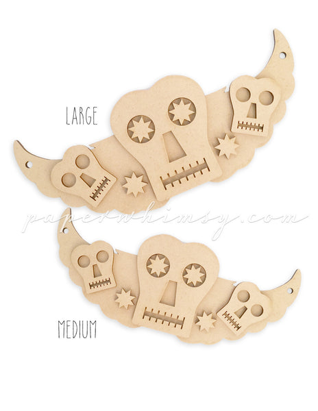 Curious Winged Skelly - paperwhimsy