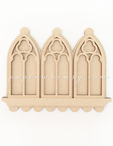 Gothic Window Triptych - paperwhimsy