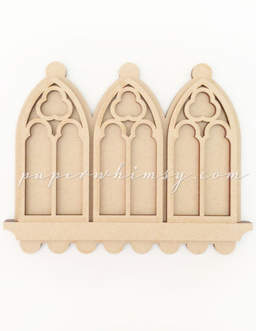 Gothic Window Triptych - paperwhimsy